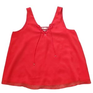 RACHEL Rachel Roy Red Orange Sleeveless Flowy Top